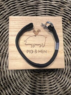 Pig & Hen Men's Vicious Vik Navy Rope Bracelet with Silver Screw Clasp Like New